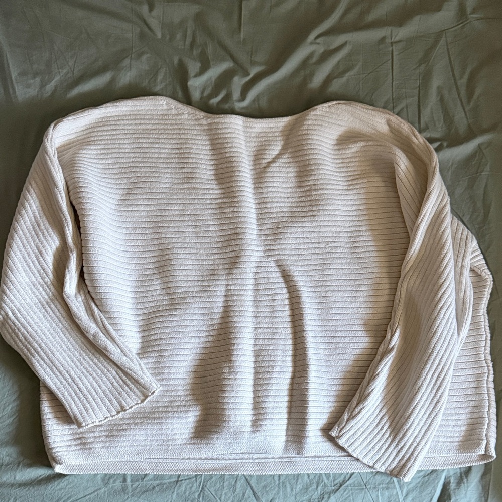 Reformation Off-the-Shoulder Cream Sweater